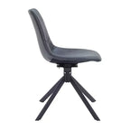 Chaise de salle à manger pivotante en cuir moderne LeisureMod Markley, siège rembourré avec pieds en métal, chaise d'appoint confortable pour cuisine, salle à manger ou café