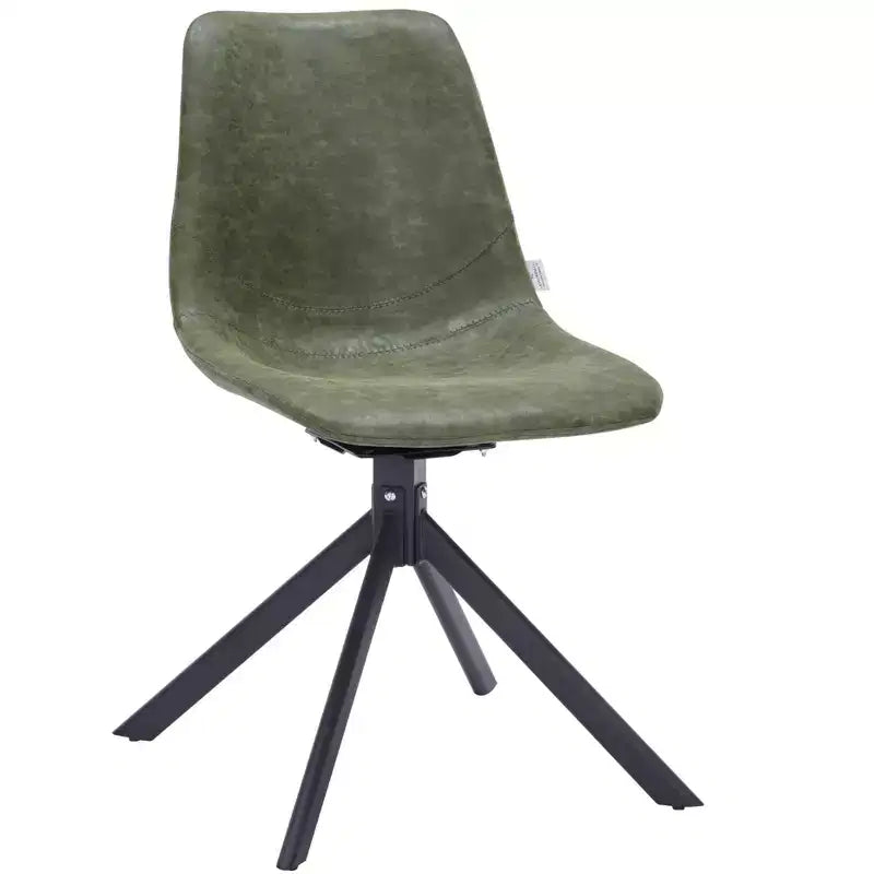 Chaise de salle à manger pivotante en cuir moderne LeisureMod Markley, siège rembourré avec pieds en métal, chaise d'appoint confortable pour cuisine, salle à manger ou café