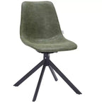 Chaise de salle à manger pivotante en cuir moderne LeisureMod Markley, siège rembourré avec pieds en métal, chaise d'appoint confortable pour cuisine, salle à manger ou café