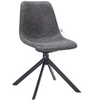 Chaise de salle à manger pivotante en cuir moderne LeisureMod Markley, siège rembourré avec pieds en métal, chaise d'appoint confortable pour cuisine, salle à manger ou café