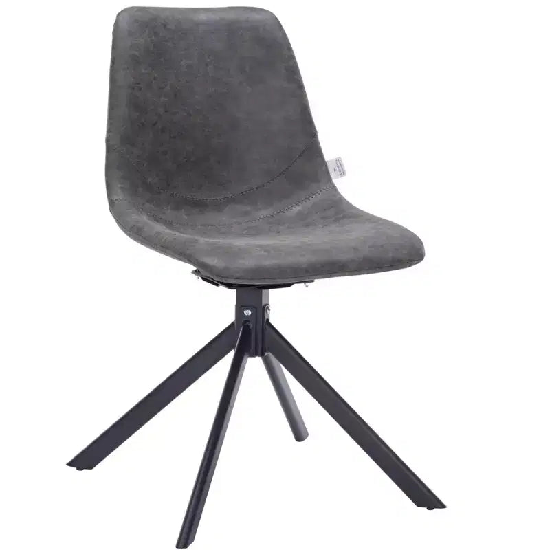 Chaise de salle à manger pivotante en cuir moderne LeisureMod Markley, siège rembourré avec pieds en métal, chaise d'appoint confortable pour cuisine, salle à manger ou café