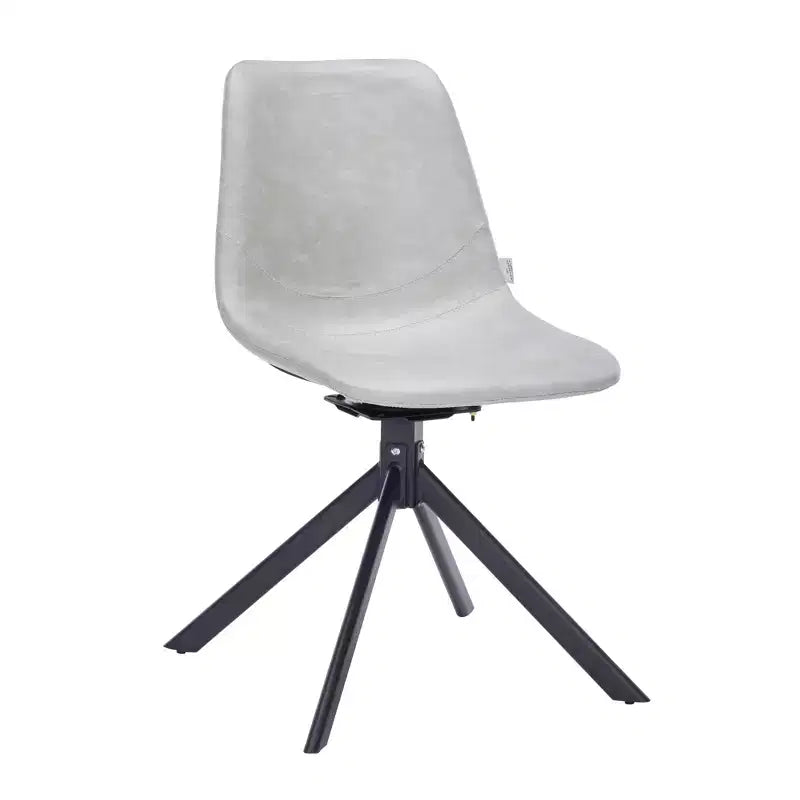 Chaise de salle à manger pivotante en cuir moderne LeisureMod Markley, siège rembourré avec pieds en métal, chaise d'appoint confortable pour cuisine, salle à manger ou café