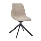 Chaise de salle à manger pivotante en cuir moderne LeisureMod Markley, siège rembourré avec pieds en métal, chaise d'appoint confortable pour cuisine, salle à manger ou café