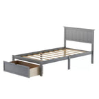 Lit plateforme Whisen Wood deux places avec tiroir de rangement