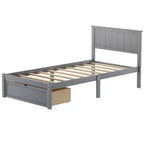 Lit plateforme Whisen Wood deux places avec tiroir de rangement