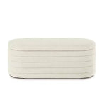 Banc de rangement ottoman ovale Zeus et Ruta Modern 43 po de largeur, bout de lit, rembourré avec charnière de sécurité-