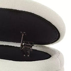 Banc de rangement ottoman ovale Zeus et Ruta Modern 43 po de largeur, bout de lit, rembourré avec charnière de sécurité-