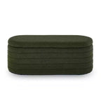 Banc de rangement ottoman ovale Zeus et Ruta Modern 43 po de largeur, bout de lit, rembourré avec charnière de sécurité-