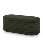 Banc de rangement ottoman ovale Zeus et Ruta Modern 43 po de largeur, bout de lit, rembourré avec charnière de sécurité-