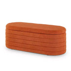 Banc de rangement ottoman ovale Zeus et Ruta Modern 43 po de largeur, bout de lit, rembourré avec charnière de sécurité-
