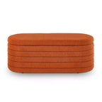 Banc de rangement ottoman ovale Zeus et Ruta Modern 43 po de largeur, bout de lit, rembourré avec charnière de sécurité-