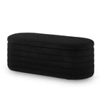 Banc de rangement ottoman ovale Zeus et Ruta Modern 43 po de largeur, bout de lit, rembourré avec charnière de sécurité-