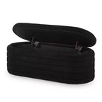 Banc de rangement ottoman ovale Zeus et Ruta Modern 43 po de largeur, bout de lit, rembourré avec charnière de sécurité-