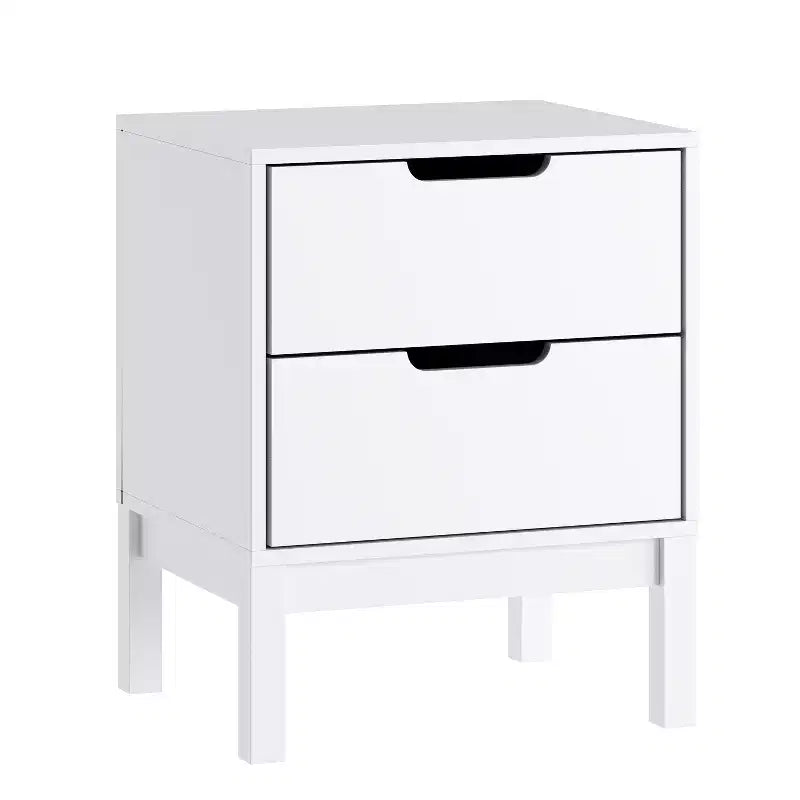 Flash Furniture Dallas Table de nuit en bois, Table d'appoint de chambre à coucher avec 2 tiroirs de rangement pour enfants