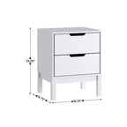 Flash Furniture Dallas Table de nuit en bois, Table d'appoint de chambre à coucher avec 2 tiroirs de rangement pour enfants