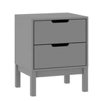 Flash Furniture Dallas Table de nuit en bois, Table d'appoint de chambre à coucher avec 2 tiroirs de rangement pour enfants
