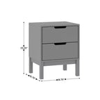 Flash Furniture Dallas Table de nuit en bois, Table d'appoint de chambre à coucher avec 2 tiroirs de rangement pour enfants
