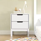 Flash Furniture Dallas Table de nuit en bois, Table d'appoint de chambre à coucher avec 2 tiroirs de rangement pour enfants