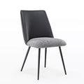 Upholstered Dining Side Chairs Set of 2, Black Gray