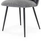 Lot de 2 chaises de salle à manger rembourrées, noir gris