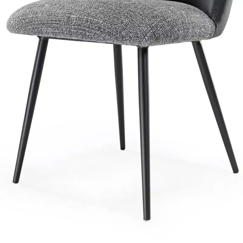 Lot de 2 chaises de salle à manger rembourrées, noir gris