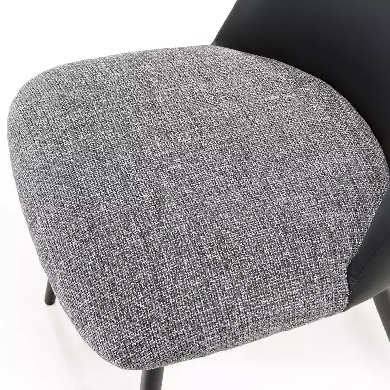 Lot de 2 chaises de salle à manger rembourrées, noir gris