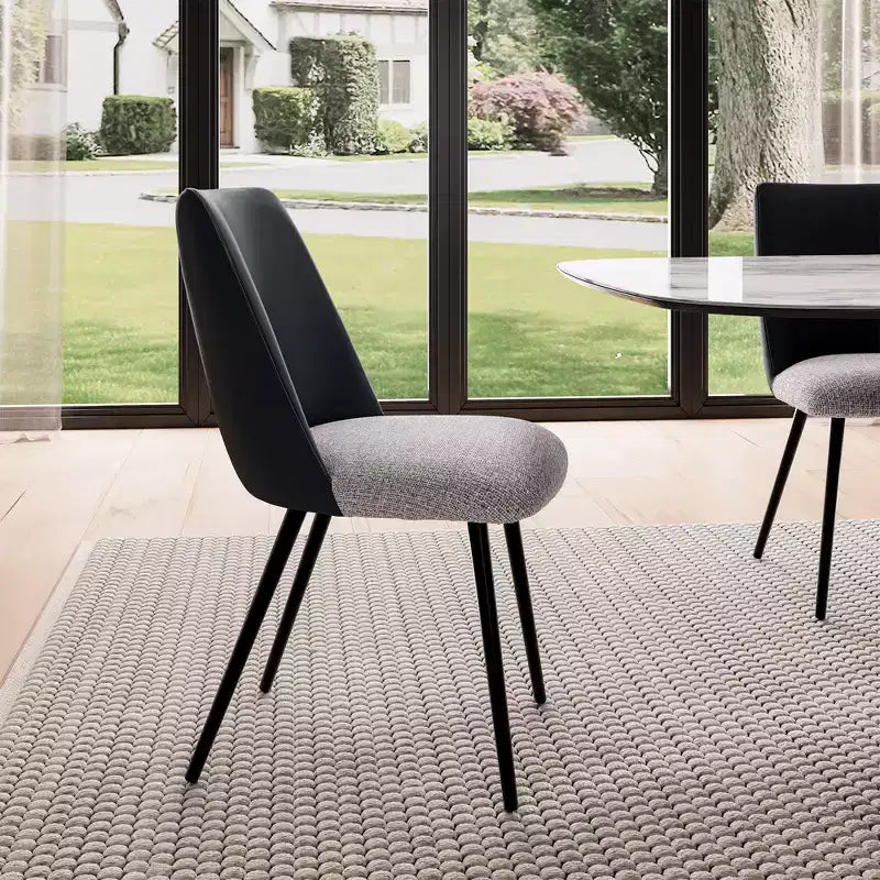 Lot de 2 chaises de salle à manger rembourrées, noir gris