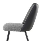 Lot de 2 chaises de salle à manger rembourrées, noir gris