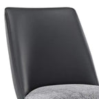 Lot de 2 chaises de salle à manger rembourrées, noir gris