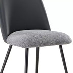 Lot de 2 chaises de salle à manger rembourrées, noir gris