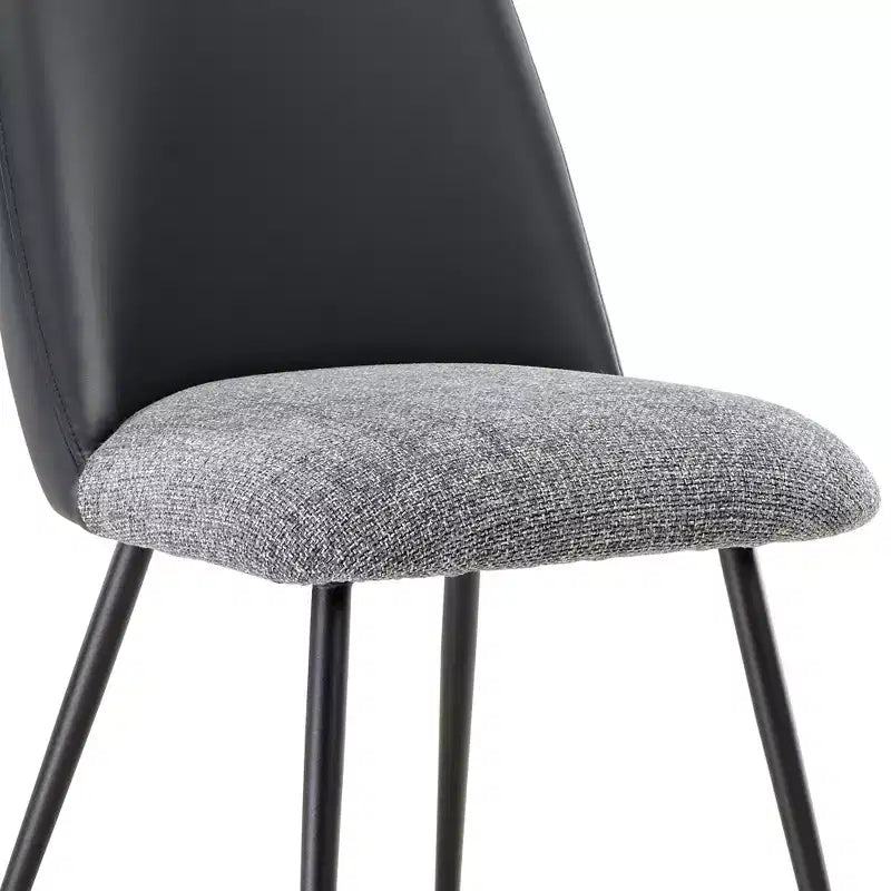 Lot de 2 chaises de salle à manger rembourrées, noir gris