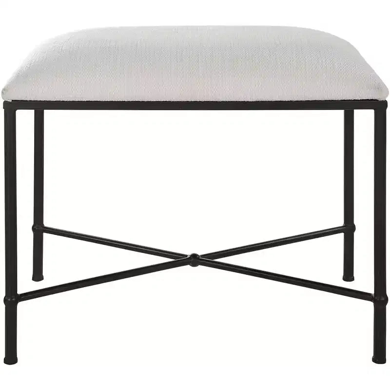 Uttermost Avenham 24 Wide White Fabric Small Bench