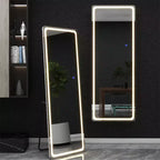 PexFix Miroir rectangulaire moderne sans cadre avec coins arrondis, 40,6 cm L x 160 cm H, couleur argent