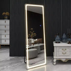 PexFix Miroir rectangulaire moderne sans cadre avec coins arrondis, 40,6 cm L x 160 cm H, couleur argent
