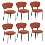 Christopher Knight Home Atrass Chaise de salle à manger rembourrée avec pieds en métal (Lot de 6)