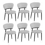 Christopher Knight Home Atrass Chaise de salle à manger rembourrée avec pieds en métal (Lot de 6)