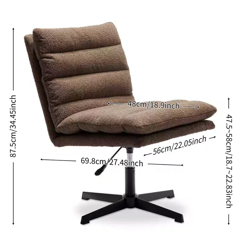 Fauteuil d'appoint pivotant Zeus & Ruta de 57,9 cm de large avec pieds croisés et accoudoirs réglables