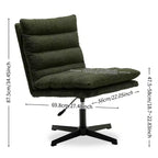 Fauteuil d'appoint pivotant Zeus & Ruta de 57,9 cm de large avec pieds croisés et accoudoirs réglables