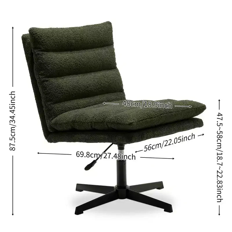 Fauteuil d'appoint pivotant Zeus & Ruta de 57,9 cm de large avec pieds croisés et accoudoirs réglables