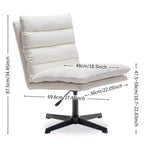 Fauteuil d'appoint pivotant Zeus & Ruta de 57,9 cm de large avec pieds croisés et accoudoirs réglables