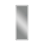 Miroir pleine longueur LED en aluminium sans cadre argenté avec coins arrondis