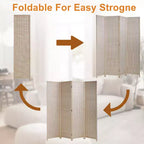 Séparateur de pièce en bambou FDW avec 4/6 panneaux pliables, cloison haute pour la maison, le bureau ou le restaurant