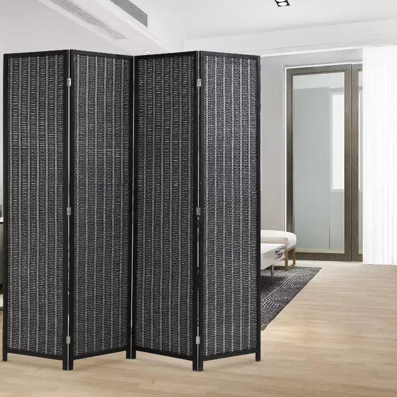 Séparateur de pièce en bambou FDW avec 4/6 panneaux pliables, cloison haute pour la maison, le bureau ou le restaurant