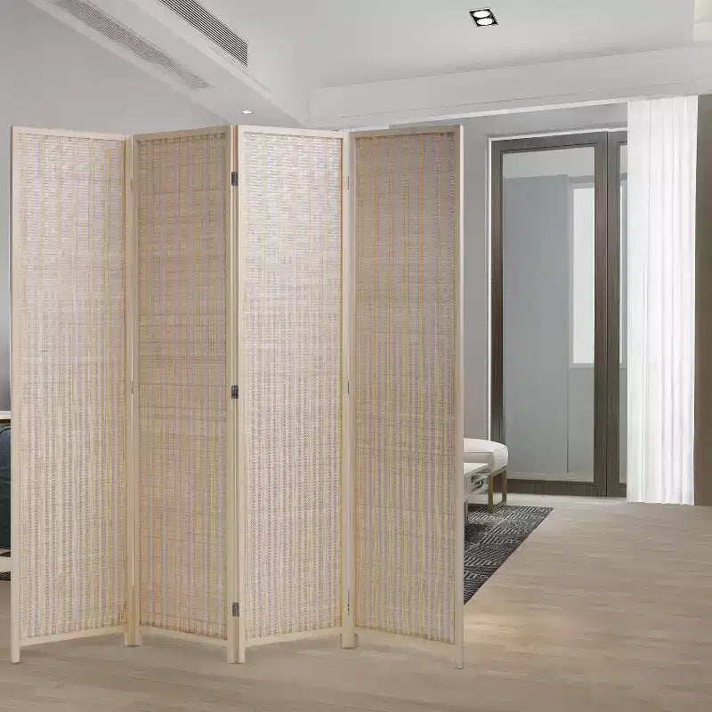 Séparateur de pièce en bambou FDW avec 4/6 panneaux pliables, cloison haute pour la maison, le bureau ou le restaurant
