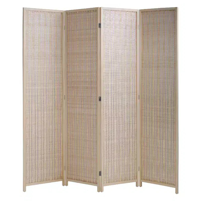 Séparateur de pièce en bambou FDW avec 4/6 panneaux pliables, cloison haute pour la maison, le bureau ou le restaurant