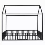 Lit cabane Whisen au design élégant avec cadre en métal, barrière et porte