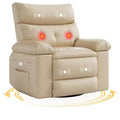 Recliner Chair, Electric Rocker Swivel USB Charger for Adults, with Vibrating Massage and Heating, for Living Room, Bedroom