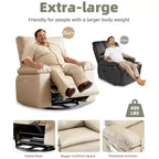 Fauteuil inclinable, fauteuil à bascule électrique pivotant avec chargeur USB pour adultes, avec massage vibrant et chauffage, pour salon, chambre à coucher