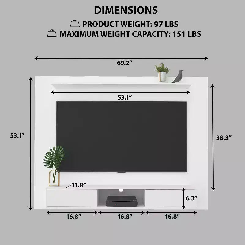 Meuble TV mural multimédia à rangements multiples Home Imports Emporium