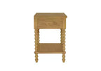 Table de chevet en bois Christopher Knight Home Andy avec tiroir et étagère, pieds tournés, 66 cm de haut